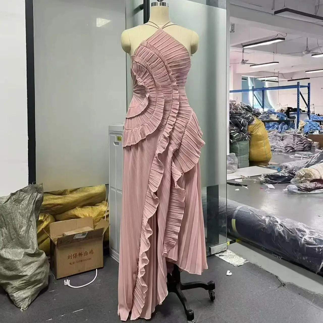 Chiffon Halter Maxi Dress